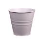 Round plant pot MICOLATO with grooves, zinc, taupe, 6"/16cm, Ø7"/18,5cm