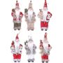 Father Christmas ornament HALDOR, 6 pieces, gift bag, coloured, 11x8x20cm