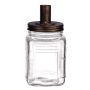 Candlestick holder NENEKONI on glass bottle, clear-bronze, 7"/18,5cm, Ø3.7"/9,5cm
