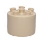 Flower vase VIVIANNE with 6 openings, dolomite, sand, 10,5cm, Ø12cm