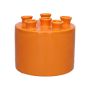 Flower vase VIVIANNE with 6 openings, dolomite, orange, 5.6"/14.3cm, Ø6.7"/17cm