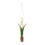 Artificial tulip arrangement FRUKE in a hanging vase, white, 14"/35cm