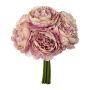 Artificial bouquet of cabbage roses MURZO, purple-cream, 9"/23cm