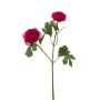 Decorative branch Ranunculus FLORANCE, dark pink, 18"/45cm