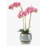 Artificial Phalaenopsis orchid JOLANA in a ceramic pot, pink, 18"/45cm