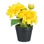 Artificial flower Dahlia TRULFER in decorative pot, yellow, 5.5"/14cm