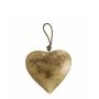 Metal Heart hanger DORANA, hanging cord, gold, Ø17cm