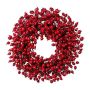 Decorative wreath of wild rose KEMNO with rose hips, red, Ø22"/55cm