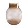 Glass vase RAIDON, bulbous, orange-brown-clear, 10"/26cm, Ø6.7"/17cm