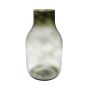 Glass vase RAIDON, bulbous, forest green-clear, 12"/30cm, Ø9"/22cm