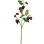 Artificial raspberry branch RAFAELLA with fruit, red and black, 50 cm