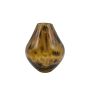 RUSSELL flower vase, glass, bulbous, leopard print, brown-clear, 15 cm, Ø12 cm
