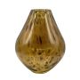 RUSSELL flower vase, glass, bulbous, leopard print, brown-clear, 28 cm, Ø23 cm