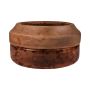 RUSSELL decorative bowl with mango wood, glass, leopard print, brown-clear, 15.5 cm, Ø30 cm