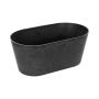Oval plant bowl LIMANI made of plastic, black, 8"x4"x4.3"/20x10x10,8cm