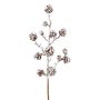 Artificial branch Fir JORFEN with cones, snow-covered, white-brown, 24"/60cm