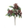 Artificial flower Osmanthus fragrans SIBENA on spike, burgundy red, 8"/20cm