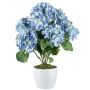 Artificial flower Hydrangea VITROS in decorative pot, blue, 20"/50cm