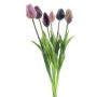 Artificial tulip bouquet LONA, mauve-violet, 18"/45cm, Ø8"/20cm