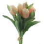 Artificial tulip bouquet LONA, peach-orange, 12"/30cm, Ø8"/20cm