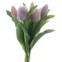 Artificial tulip bouquet LONA, purple-lilac-cream, 12"/30cm, Ø8"/20cm