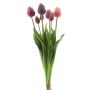 Artificial tulip bouquet LONA, pink-mauve, 18"/45cm, Ø8"/20cm