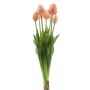 Artificial tulip bouquet LONA, peach-orange, 18"/45cm, Ø8"/20cm