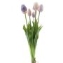 Artificial tulip bouquet LONA, purple-lilac-cream, 18"/45cm, Ø8"/20cm