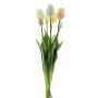 Artificial tulip bouquet LONA, yellow-cream-green, 18"/45cm, Ø8"/20cm