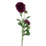 Artificial flower Ranunculus PROTO, dark violet, 26"/65cm