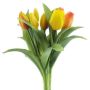 Artificial tulip bouquet LONA, yellow-orange, 12"/30cm, Ø8"/20cm