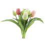 Artificial tulip bouquet LONA, cream-pink-fuchsia, 12"/30cm, Ø8"/20cm
