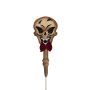 Halloween decoration skull on garden stake LUMPY, LEDs, 34"/87cm