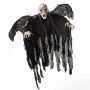 Halloween decoration: ALFIE skeleton ghost with bat wings, LEDs, 85cm