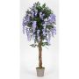 Artificial wisteria ANNIARA, real stems, with flowers, purple, 5ft/150cm - Made in Italy