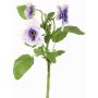 Decorative branch pansy SIANIE, purple-blue-white, 14"/35cm, Ø2"-2.6"/5-6.5cm
