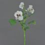 Decorative branch Pansy SIANIE, white, 14"/35cm, Ø1.6"-2.4"/4-6cm