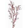 Decorative flax branch QUOLL with ears, red, 26"/65cm