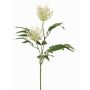 Artificial plant branch, silver-leaved VULKINTA with flowers, white-green, 30"/75cm, Ø3.5"-4.3"/9-11cm