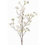 Artificial branch ornamental peach KENZUN, flowers, white, 4ft/110cm, Ø0.8"-2.4"/2-6cm