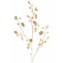 Artificial satin Lunaria branch PINDUS with flowers, white-gold, 33"/85cm