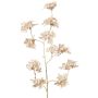 Velvet hydrangea decorative branch PIRES, cream-gold, 110cm