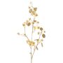 Satin artificial Lunaria branch PINDUS with flowers, yellow-gold, 33"/85cm