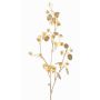 Satin artificial Lunaria branch PINDUS with flowers, yellow-gold, 33"/85cm