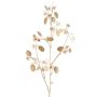 Artificial satin lunaria branch PINDUS with flowers, cream-gold, 33"/85cm
