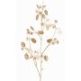 Artificial satin lunaria branch PINDUS with flowers, cream-gold, 33"/85cm