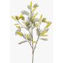 Artificial mimosa branch ACARO with flowers, yellow, 4ft/110cm