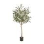 Decorative olive tree DRAX, artificial trunk, fruits, green, 6ft/180cm