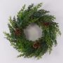Decorative cypress wreath STURMYN with cones, green, Ø50cm
