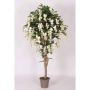 False wisteria ERLINA, real stem, with flowers, white, 6ft/175cm - Made in Italy